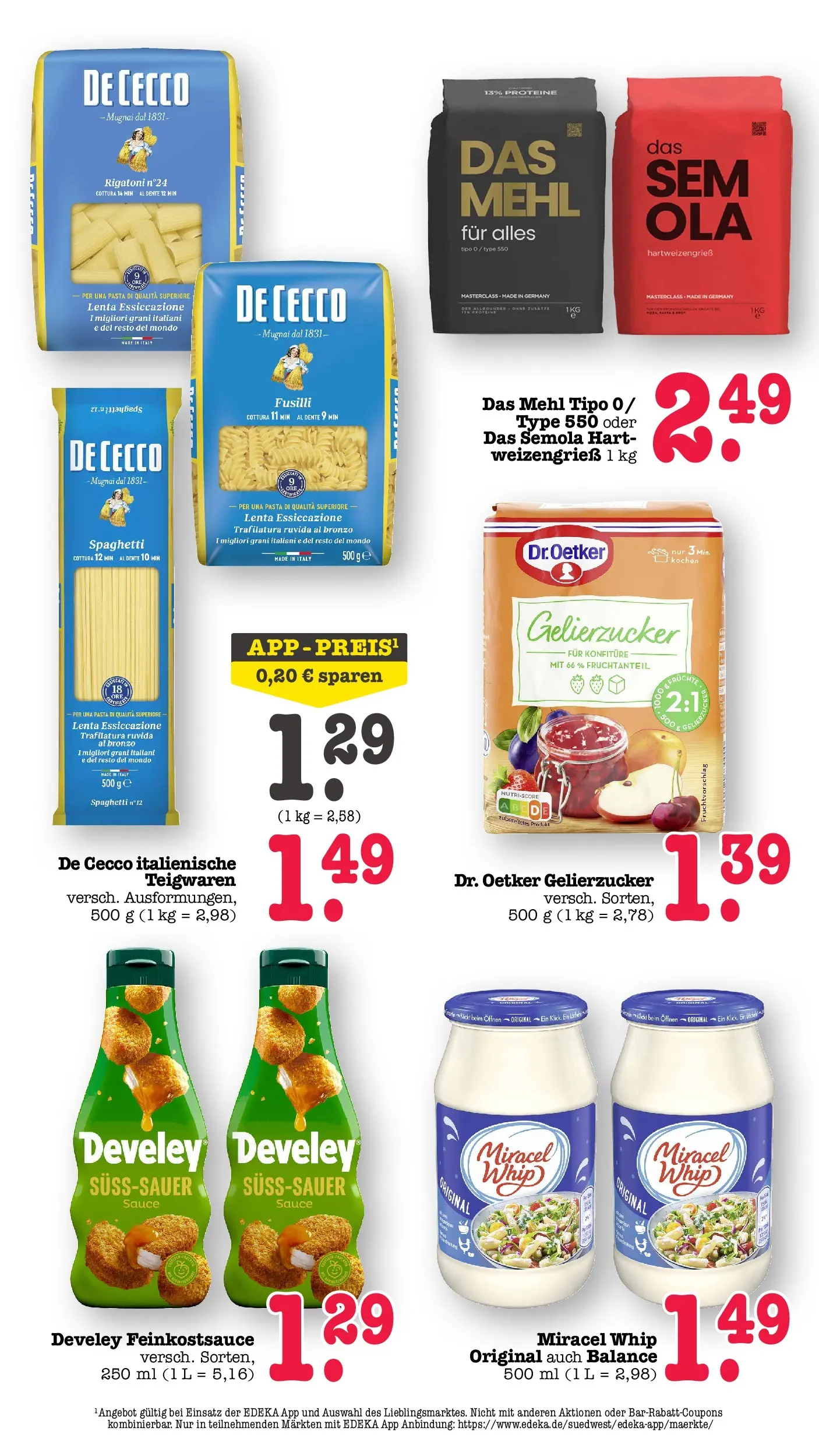E center Prospekt Mainz-Weisenau	 (ab 03.05.2026) zum Blättern | Seite: 45 | Produkte: Gelierzucker, Mehl, Miracel whip, Pasta