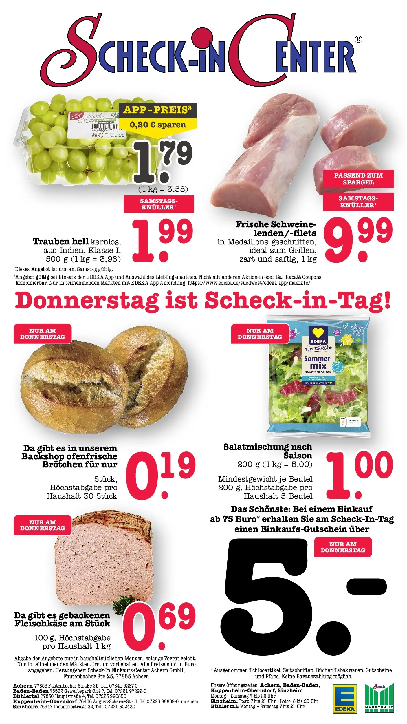 E center Prospekt Kuppenheim-Oberndorf	 (ab 04.05.2026) zum Blättern | Seite: 86 | Produkte: Trauben, Spargel, Ofenfrische, Uhr