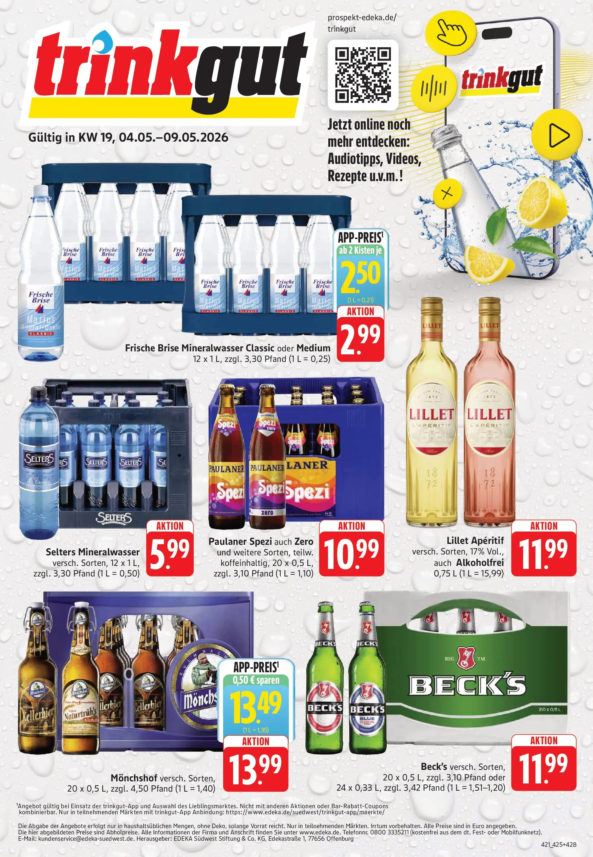 Trinkgut Prospekt Dossenheim	 (ab 03.05.2026) » Angebote online | Seite: 1 | Produkte: Monchshof, Paulaner spezi, Mineralwasser, Paulaner