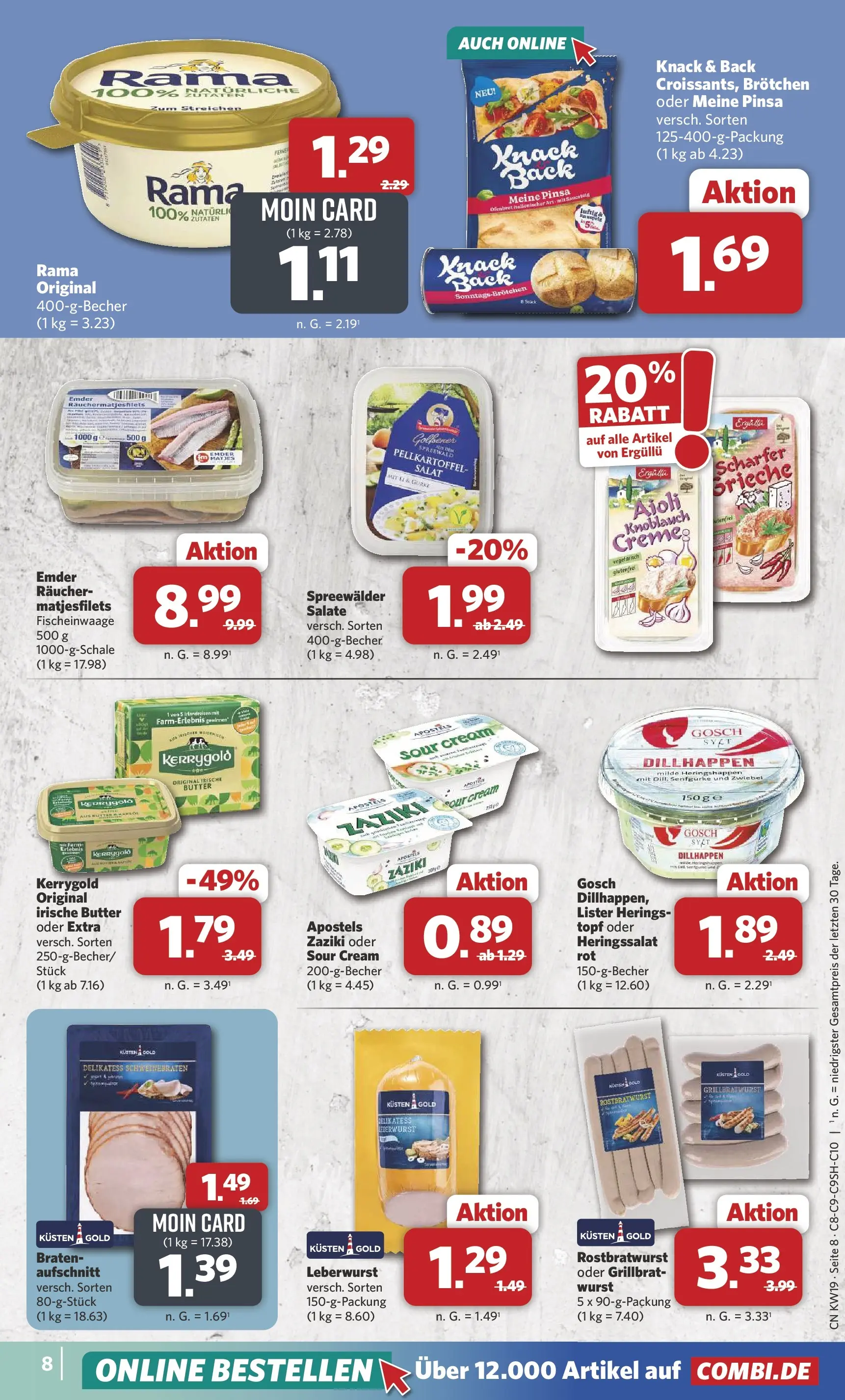 Combi Unsere Wochenangebote (ab 04.05.2026) zum Blättern | Seite: 8 | Produkte: Rama, Butter, Knoblauch, Salat
