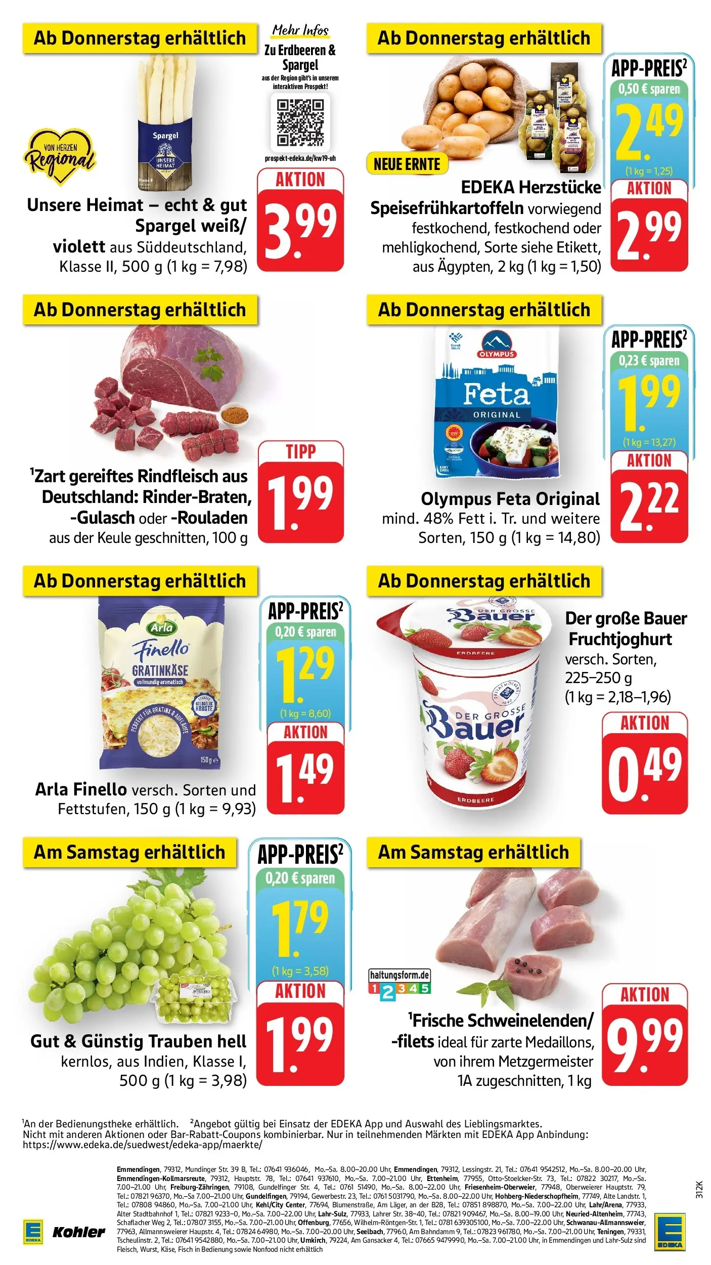 E center Prospekt Hohberg-Niederschopfheim	 (ab 04.05.2026) zum Blättern | Seite: 54 | Produkte: Feta, Spargel, Fruchtjoghurt, Erdbeeren