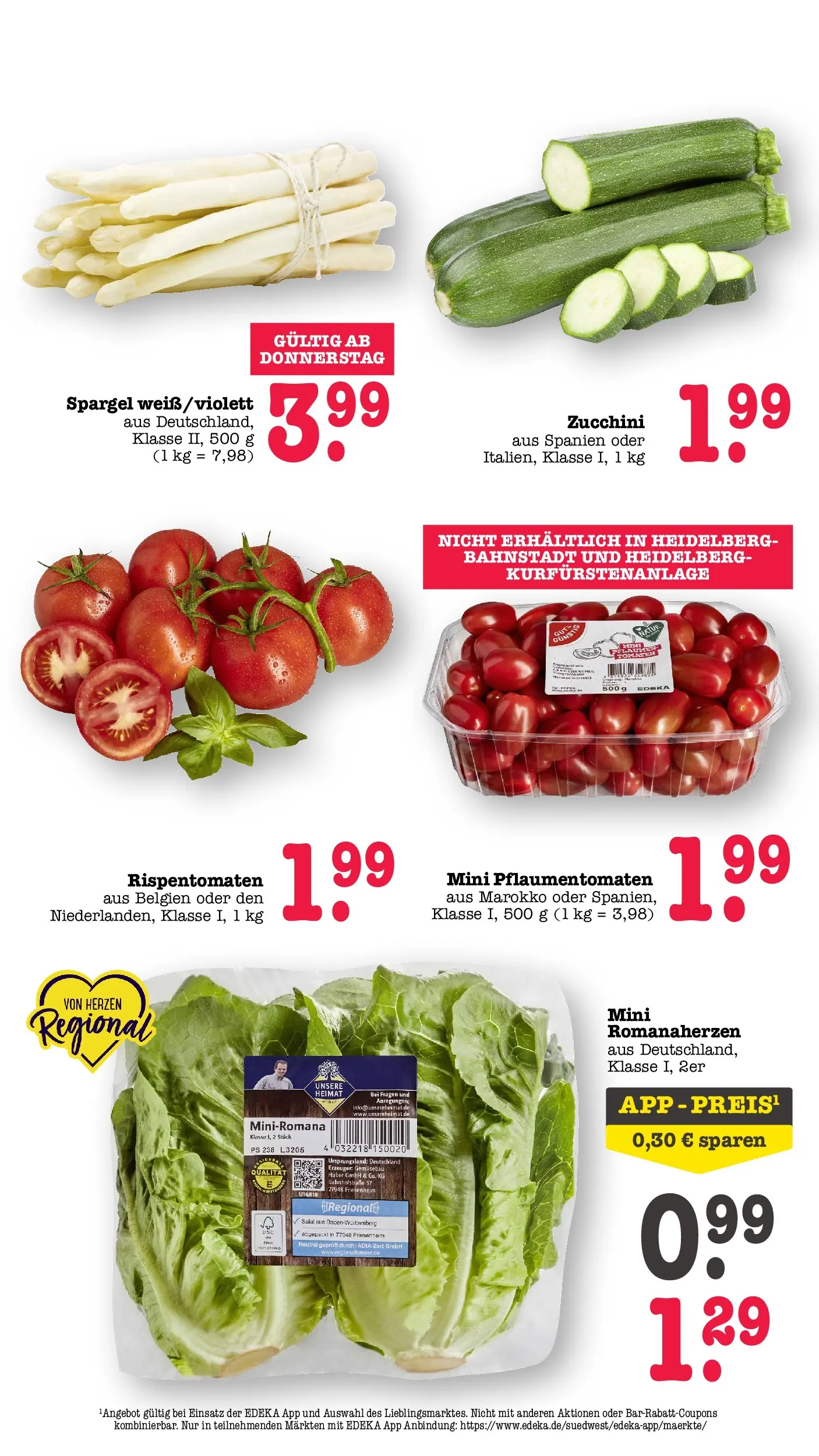 E center Prospekt Heidelberg	 (ab 04.05.2026) zum Blättern | Seite: 31 | Produkte: Tomaten, Spargel, Zucchini, Salat