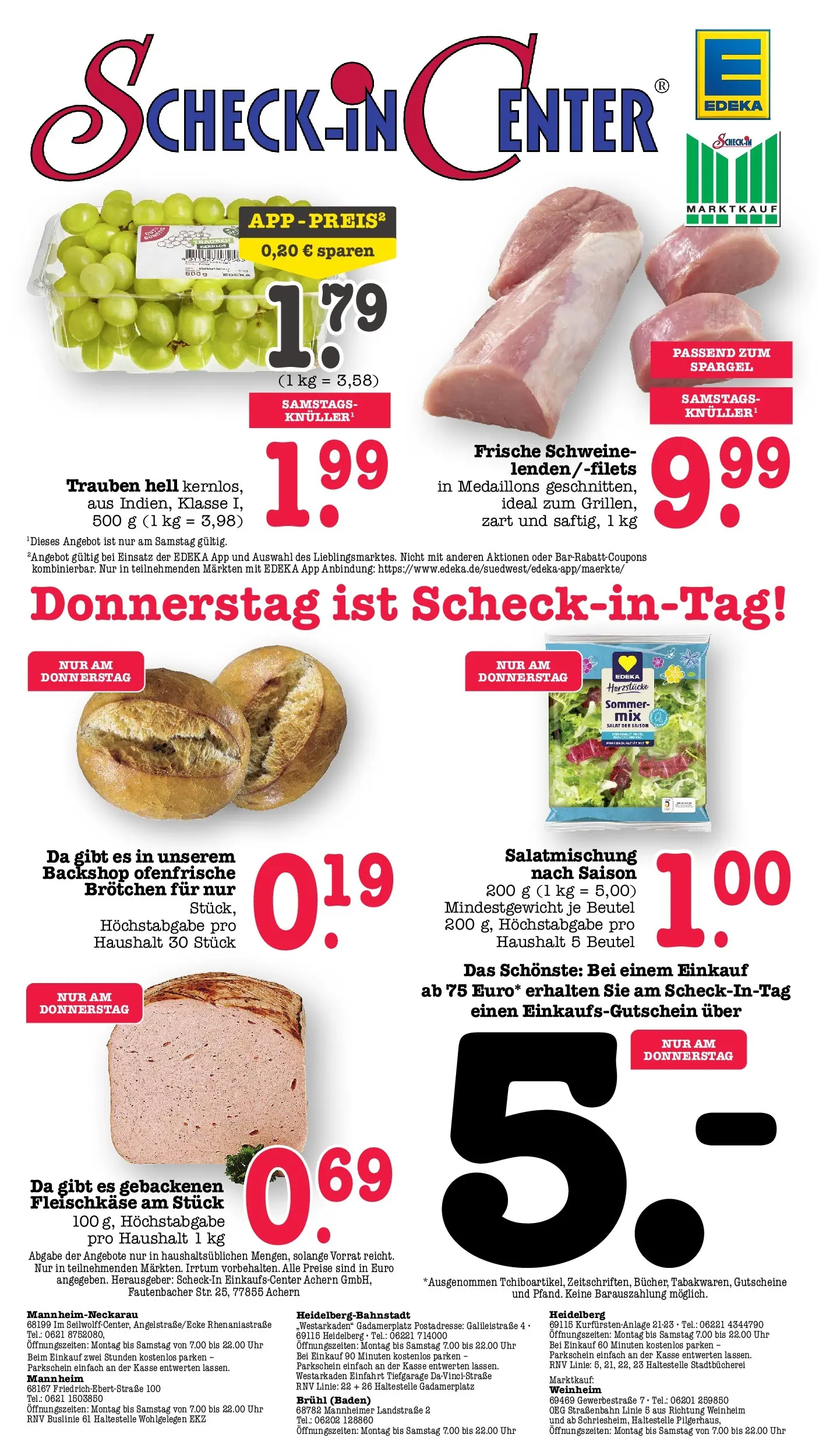E center Prospekt Heidelberg	 (ab 04.05.2026) zum Blättern | Seite: 74 | Produkte: Trauben, Spargel, Ofenfrische, Uhr