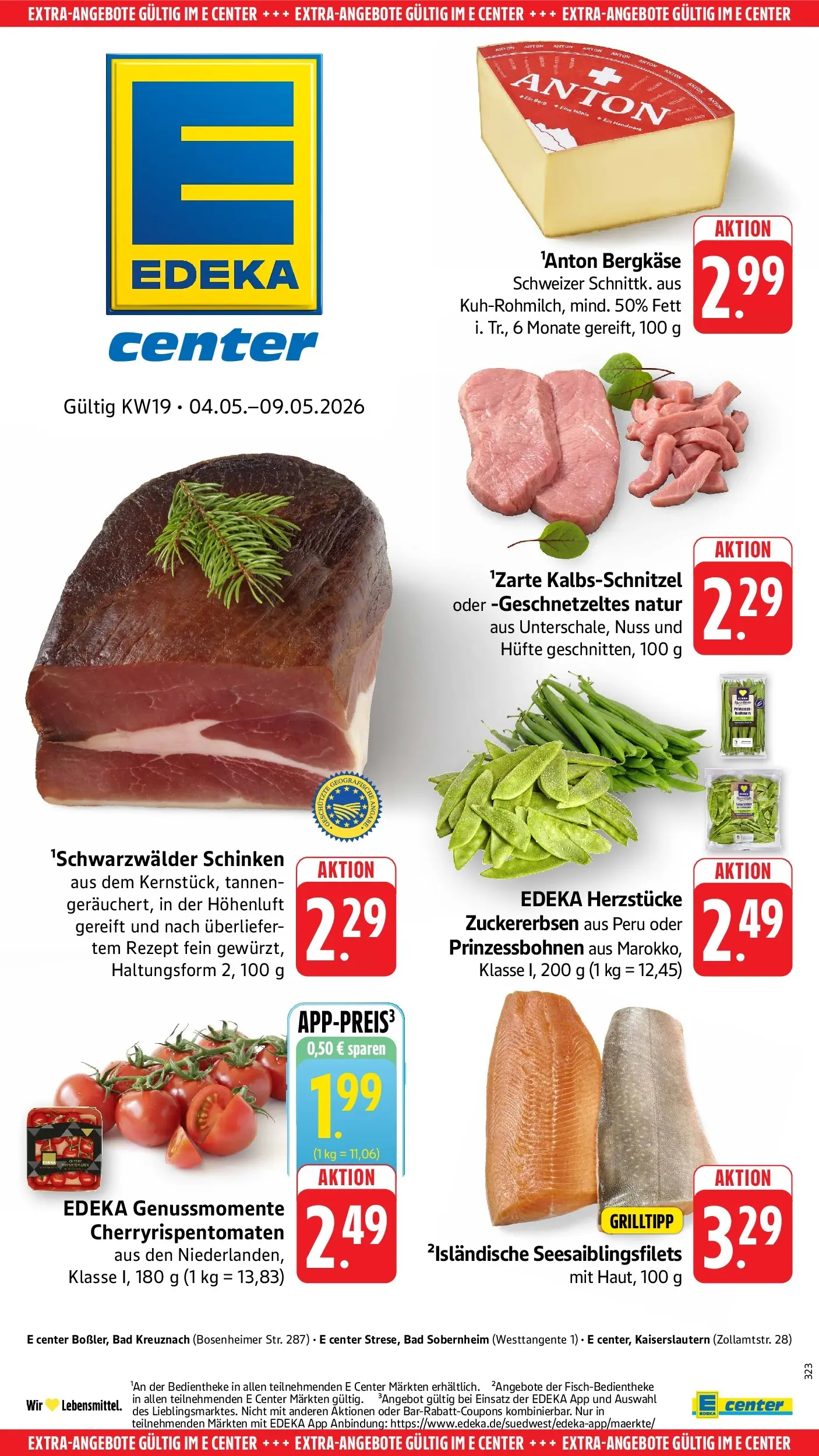 E center Prospekt Bad Sobernheim	 (ab 04.05.2026) zum Blättern | Seite: 55 | Produkte: Bad, Schinken