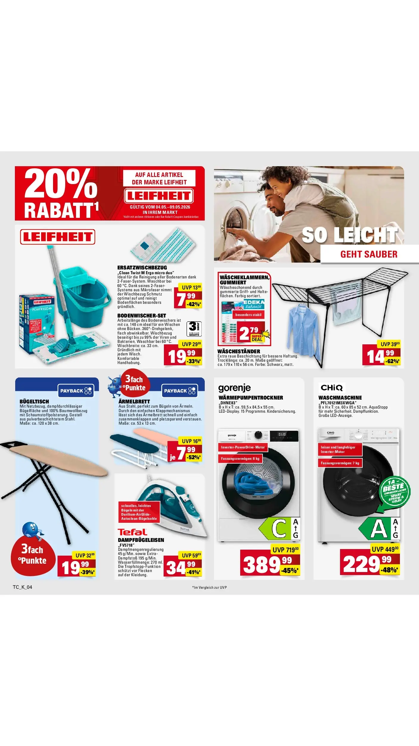E center Prospekt Trier	 (ab 04.05.2026) zum Blättern | Seite: 73 | Produkte: Gorenje, Waschmaschine, Waschestander