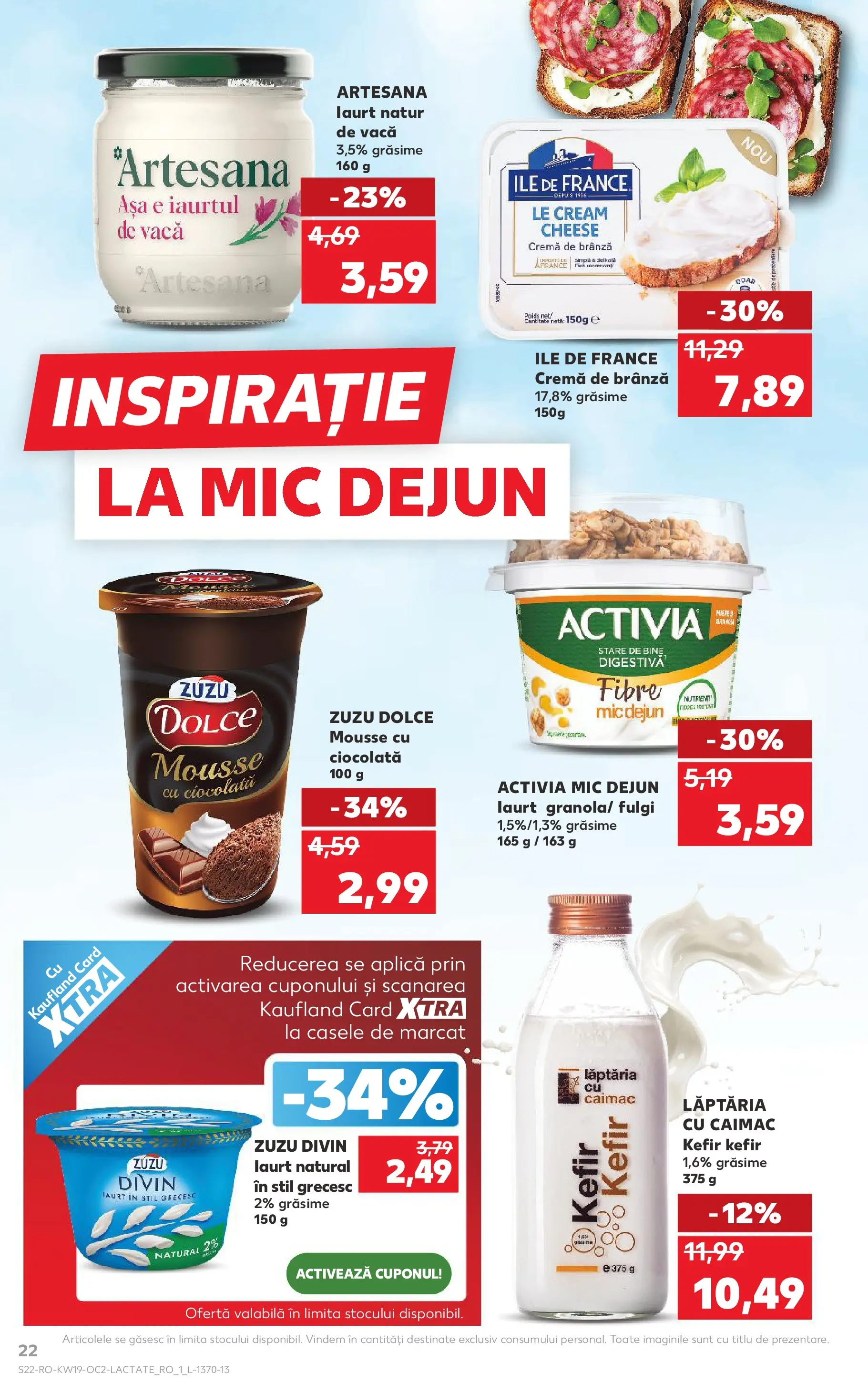 Kaufland Sovata 06.05.2026 - Revista si Oferta | Pagină: 22 | Produse: Brânză, Ciocolată, Kefir, Cremă de brânză