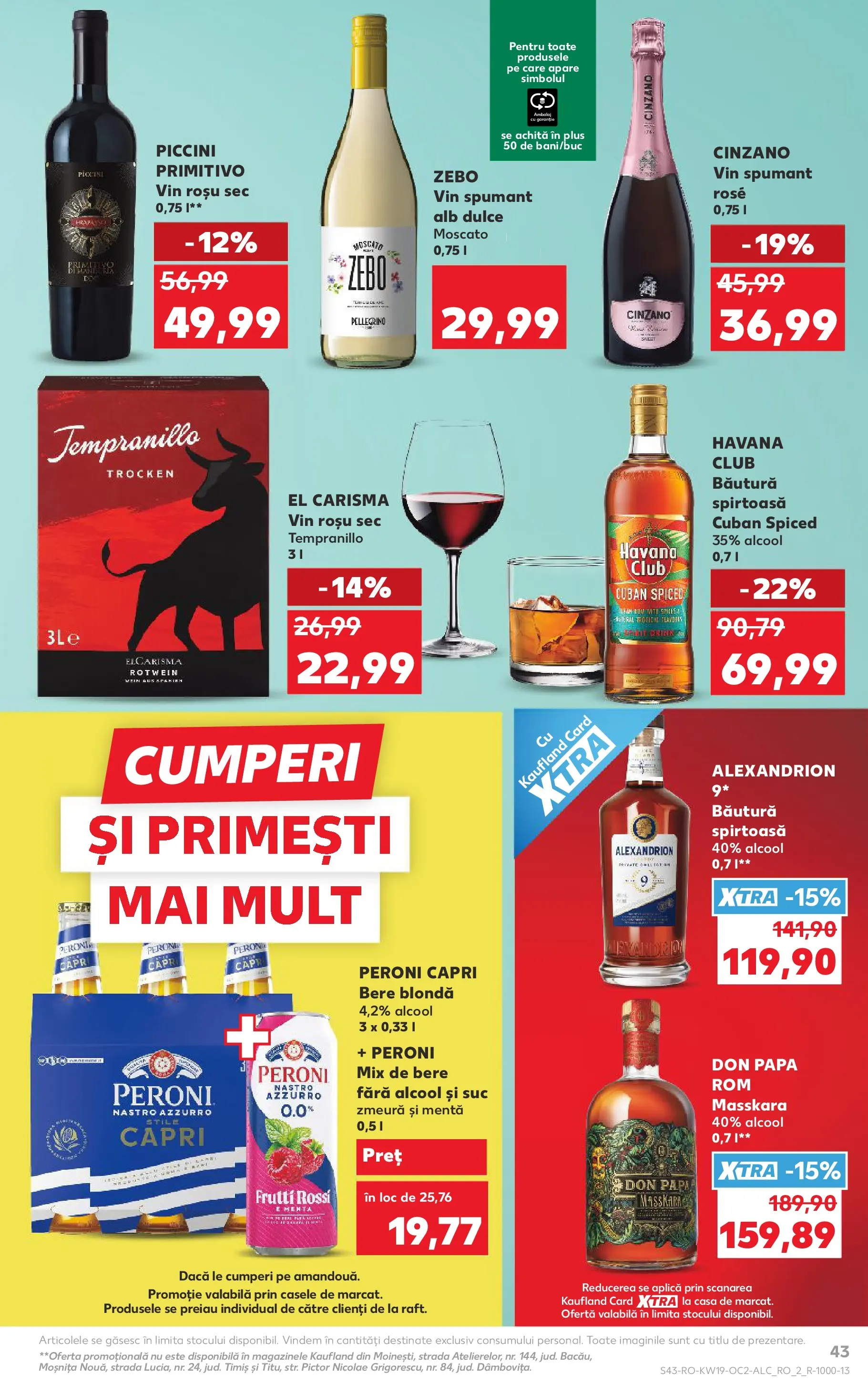 Kaufland Domnesti 06.05.2026 - Revista si Oferta | Pagină: 43 | Produse: Zmeură, Suc, Bere, Rom