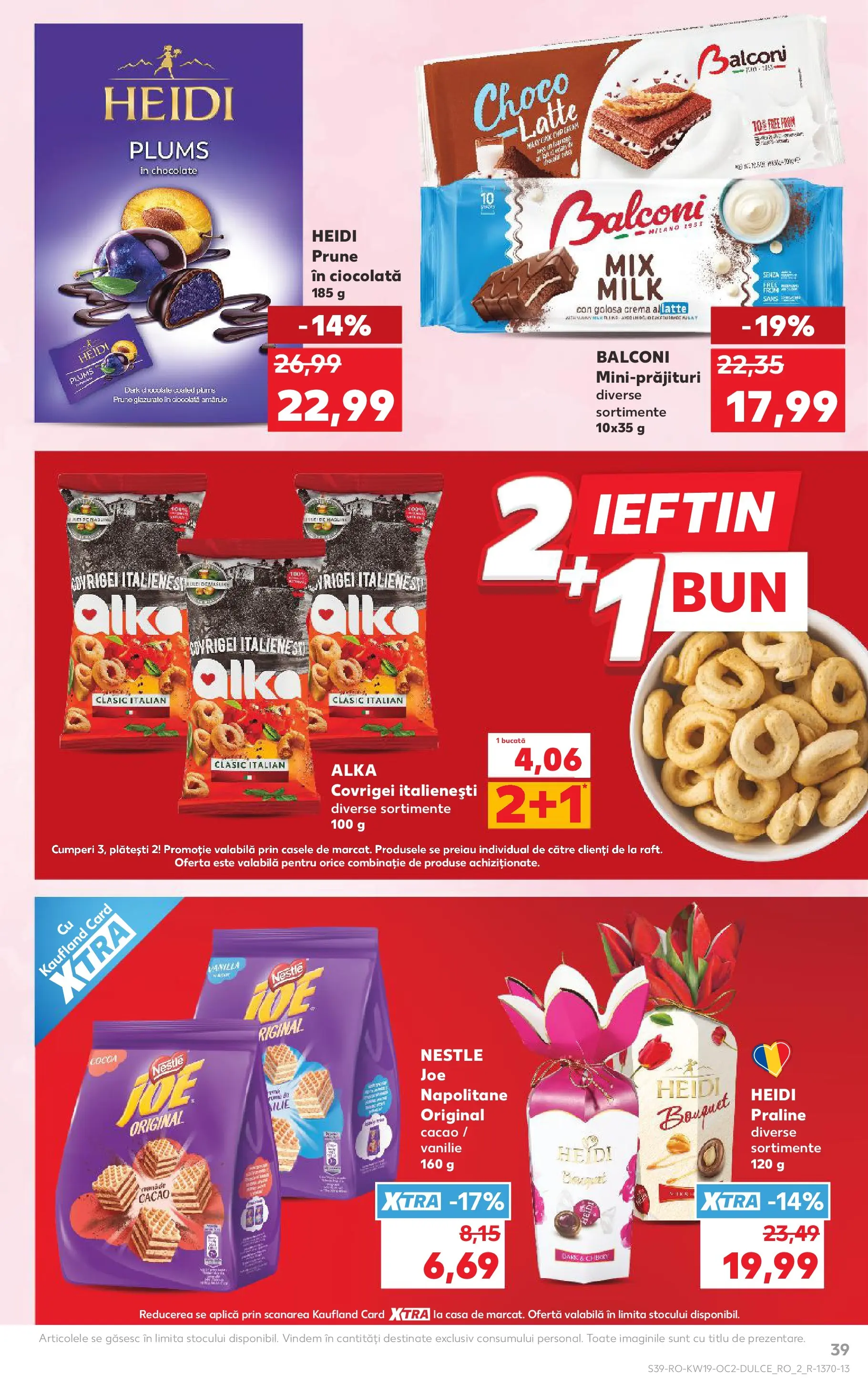 Kaufland Sovata 06.05.2026 - Revista si Oferta | Pagină: 39 | Produse: Napolitane, Covrigei, Praline, Ciocolată