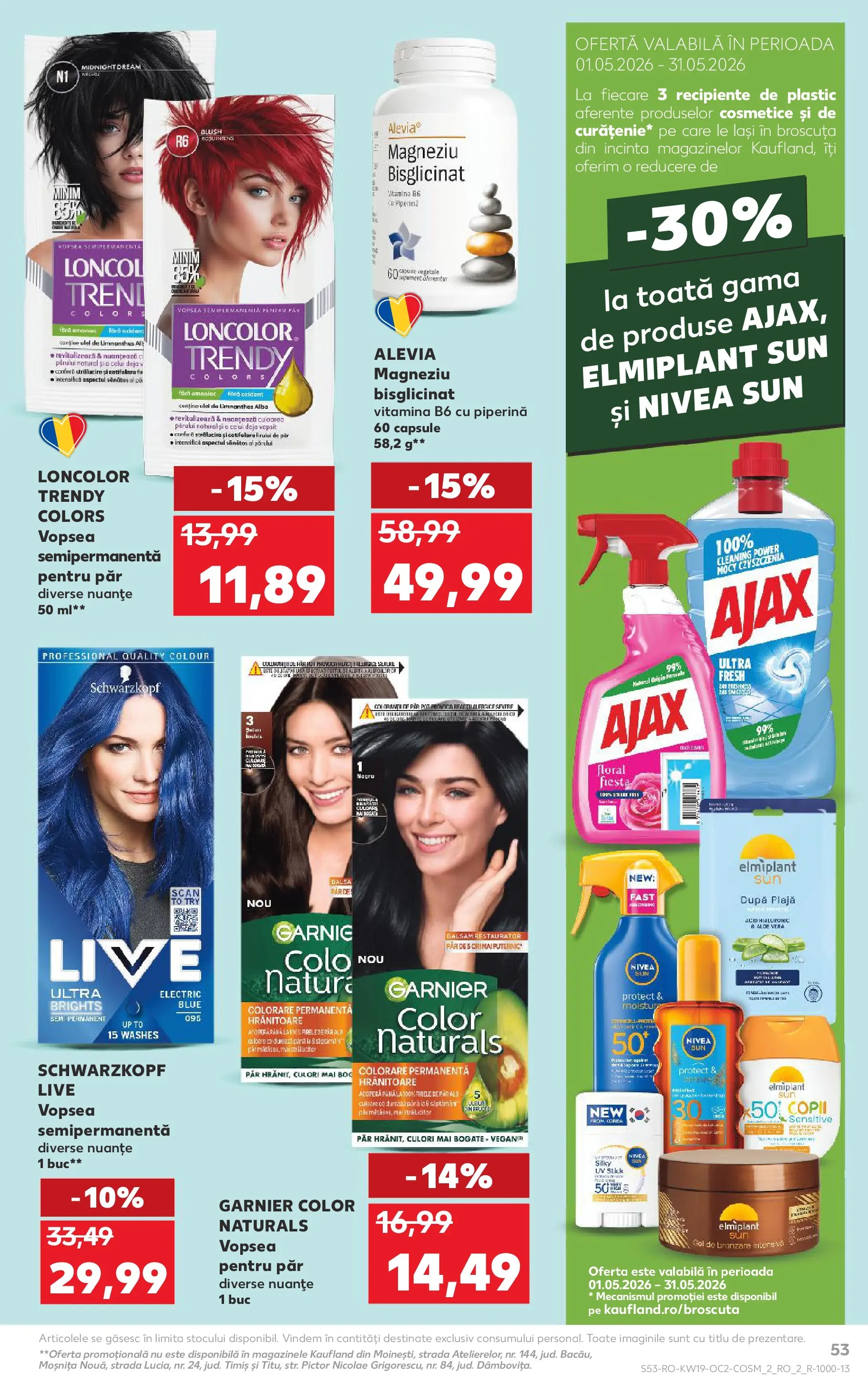 Kaufland Domnesti 06.05.2026 - Revista si Oferta | Pagină: 53 | Produse: Aloe vera, Vopsea, Recipiente, Ulei