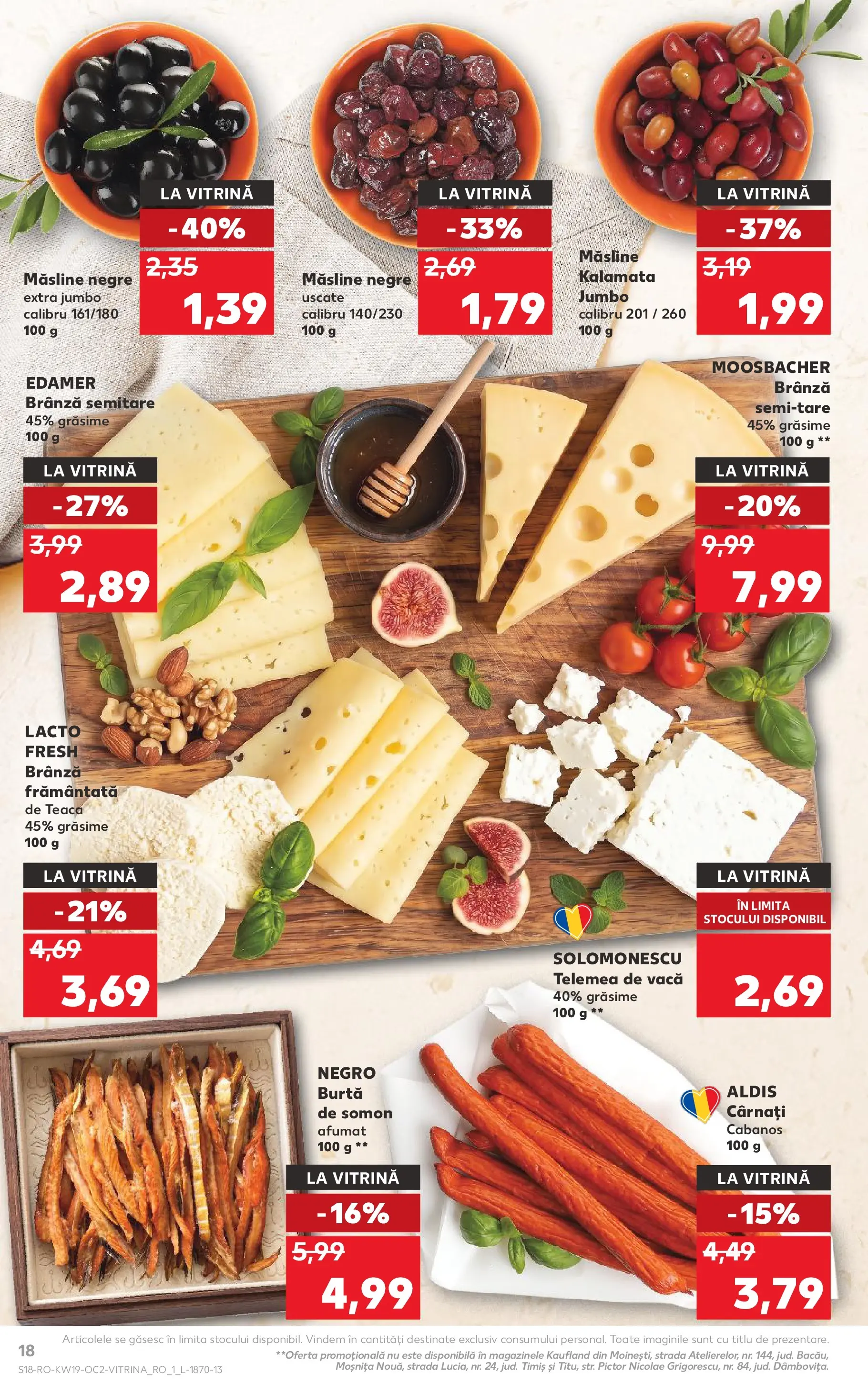 Kaufland Alexandria 06.05.2026 - Revista si Oferta | Pagină: 18 | Produse: Hijyenik ped, Măsline, Brânză, Cârnați