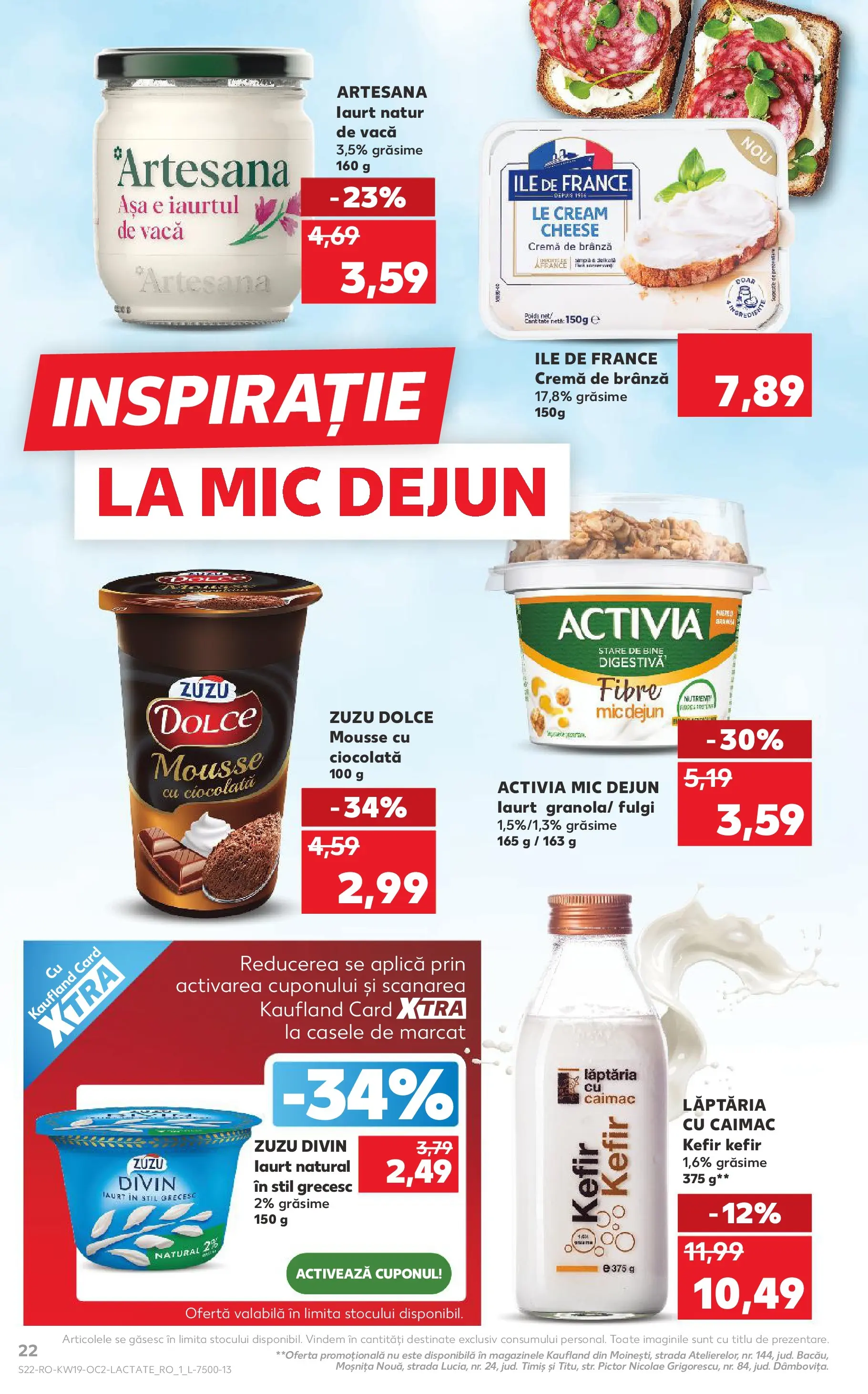 Kaufland Viseu de Sus 06.05.2026 - Revista si Oferta | Pagină: 22 | Produse: Brânză, Ciocolată, Cremă de brânză, Fulgi