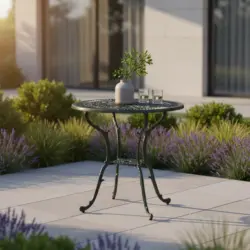 Gartentisch Lugano Gr&uuml;n rund ca. 70x70x68cm