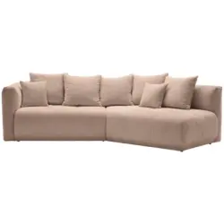 Ecksofa in Chenille Beige 315/180 cm