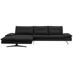 Ecksofa in Echtleder Mokka 158/342 cm