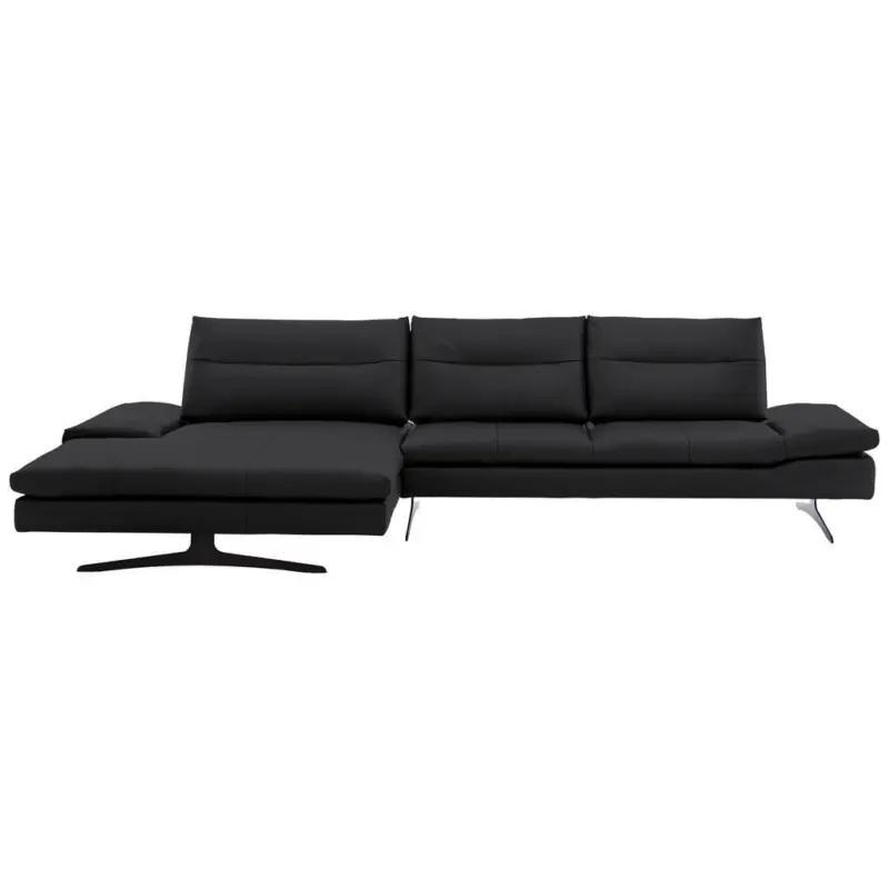 Ecksofa in Echtleder Mokka 158/342 cm