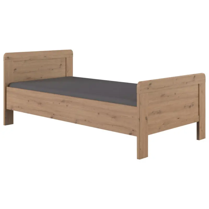 Bett 90/200 cm in Eiche Artisan