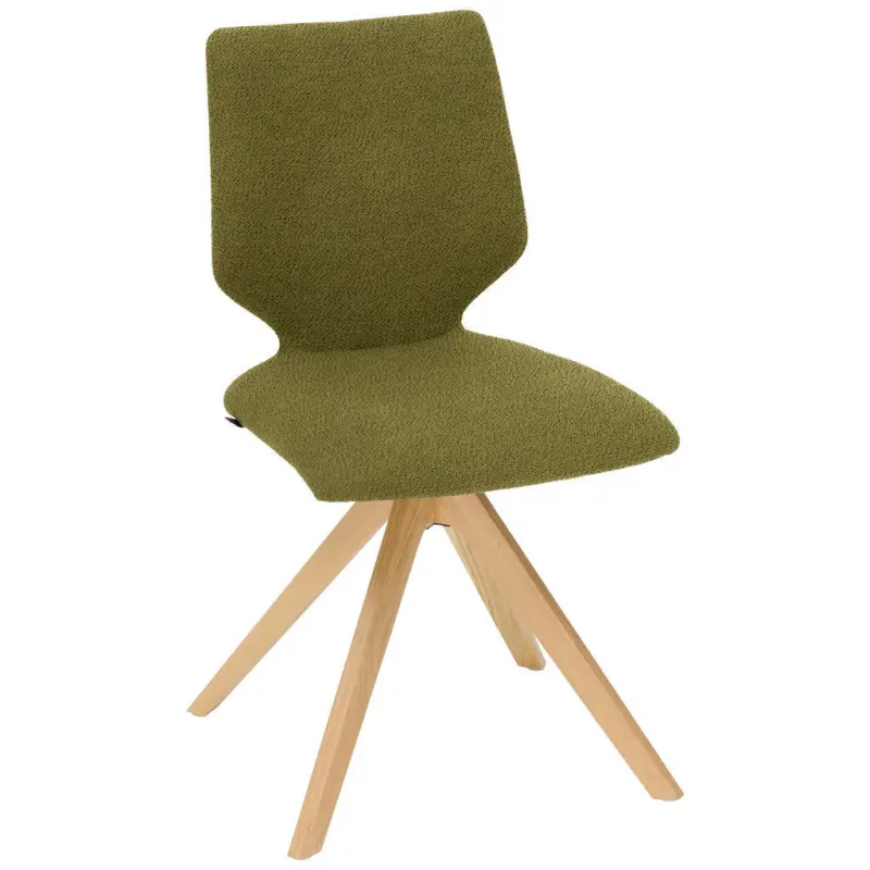 Stuhl in Holz, Textil Eichefarben, Schilfgr&uuml;n