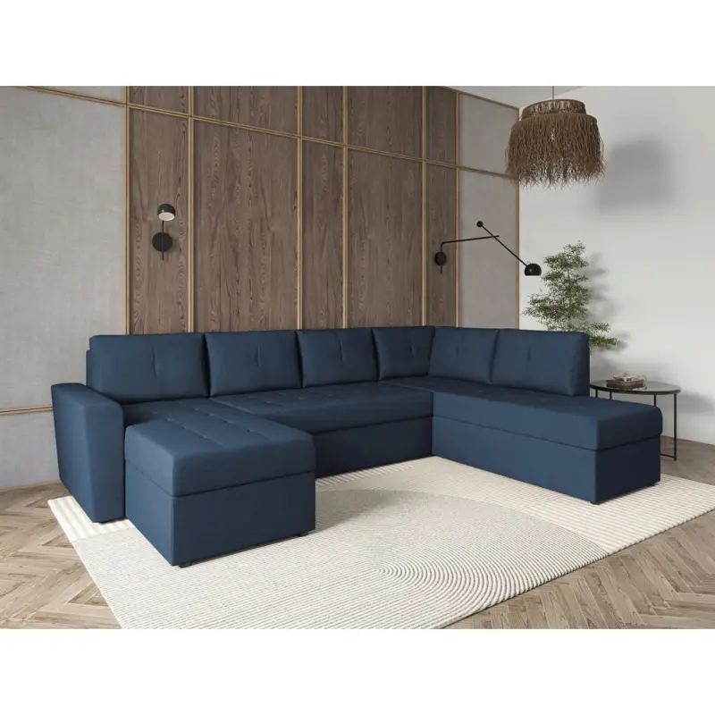 Wohnlandschaft Termoli in Jacquard Dunkelblau