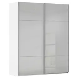Schwebet&uuml;renschrank in Grau, Wei&szlig;