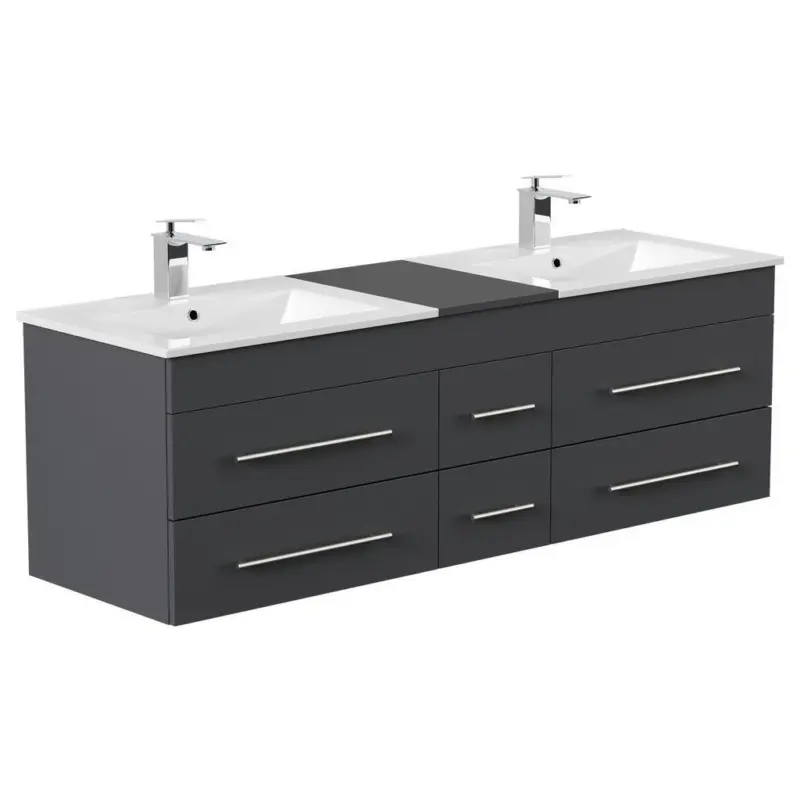 WASCHTISCHKOMBI Nero XL, Graphitfarben B: 153 cm