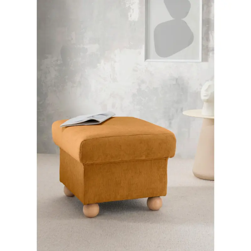 Hocker in Textil Goldfarben