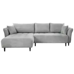 Ecksofa in Chenille Hellgrau