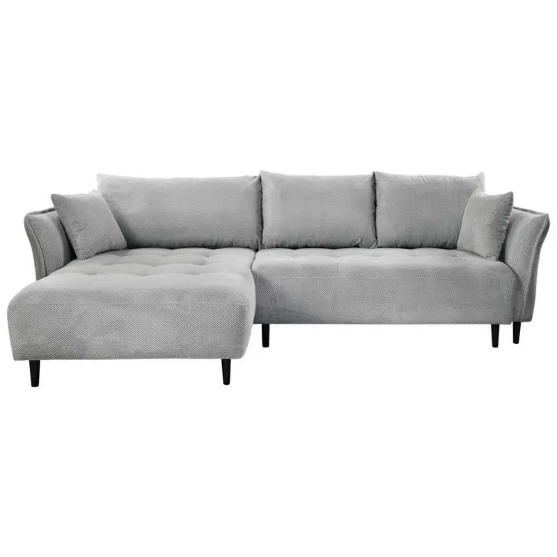Ecksofa in Chenille Hellgrau