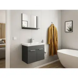 Waschtischkombi Slimline Graphitfarben B: 59,5cm