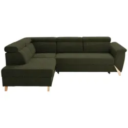 Ecksofa in Struktur Olivgr&uuml;n 200/265 cm