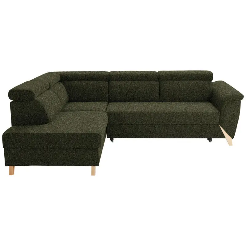Ecksofa in Struktur Olivgr&uuml;n 200/265 cm