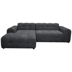 Ecksofa Runo in Boucl&eacute; Dunkelgrau 175/270 cm