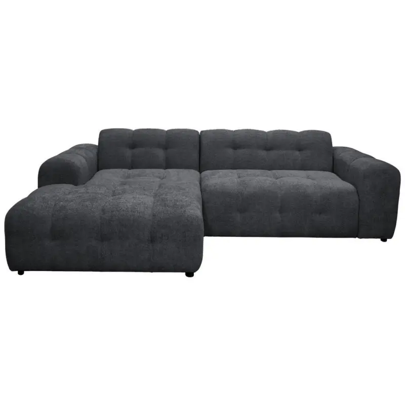 Ecksofa Runo in Boucl&eacute; Dunkelgrau 175/270 cm