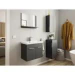 M&ouml;belix Waschtischkombi Slimline Graphitfarben B: 59,5cm