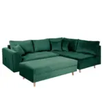 XXXLutz Lauterach - Ihr M&ouml;belhaus bei Bregenz Ecksofa inkl. Hocker Ariella in Samt Gr&uuml;n 231/161 cm