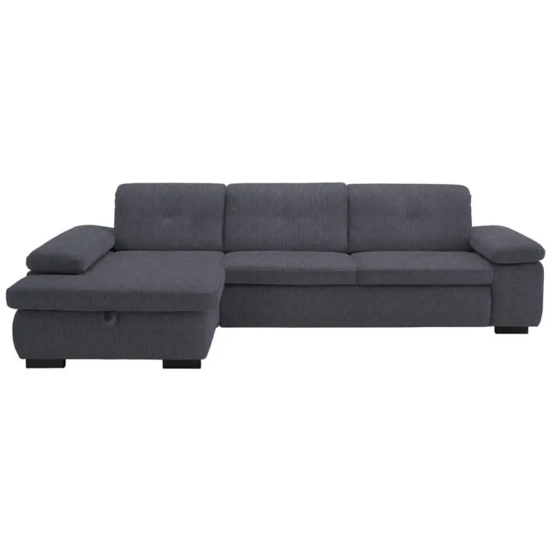 Ecksofa in Flachgewebe Anthrazit 174/297 cm