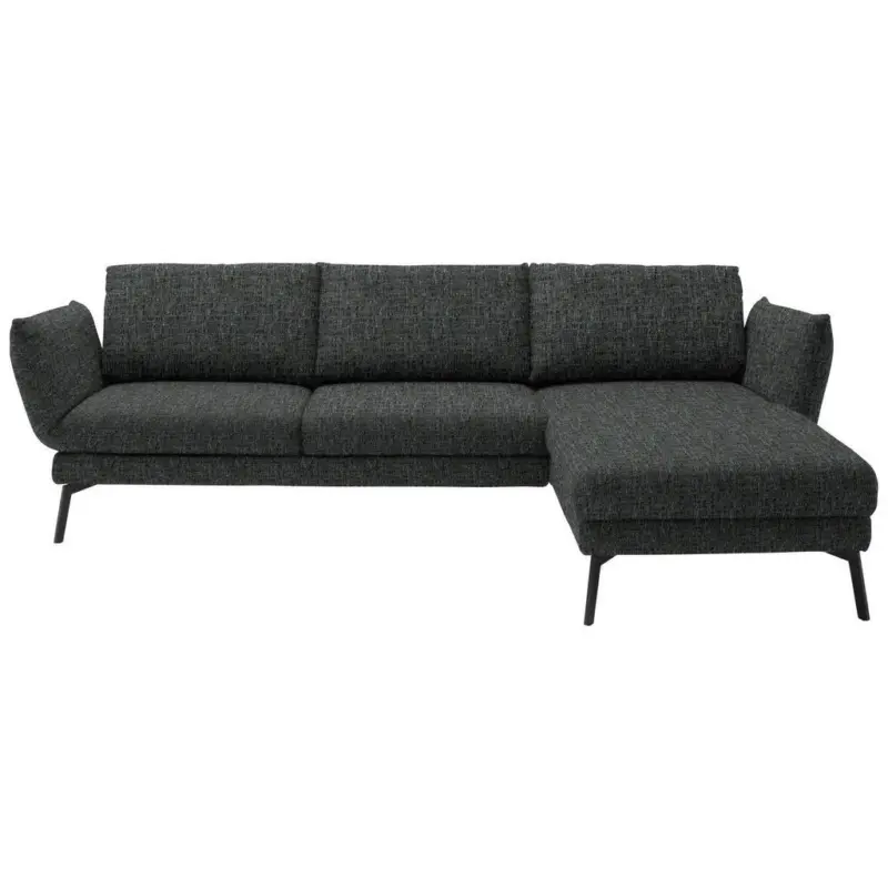 Ecksofa in Flachgewebe Anthrazit 277/175 cm