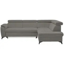 Ecksofa Prag in Webstoff Grau 260/203 cm