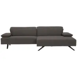 Ecksofa Biella in Flachgewebe Dunkelgrau 280/165 cm
