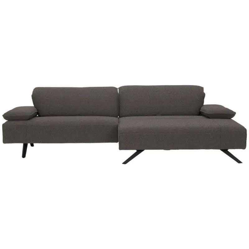 Ecksofa Biella in Flachgewebe Dunkelgrau 280/165 cm