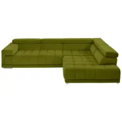 Ecksofa in Mikrofaser Gr&uuml;n 326/222 cm