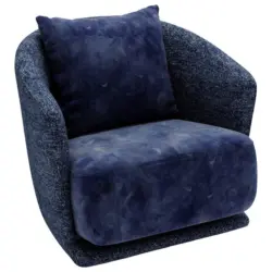 Sessel in Pl&uuml;sch, Boucl&eacute; Blau