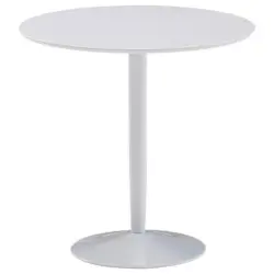 Esstisch 75/75/74 cm Nachbildung Holzwerkstoff rund Wei&szlig;
