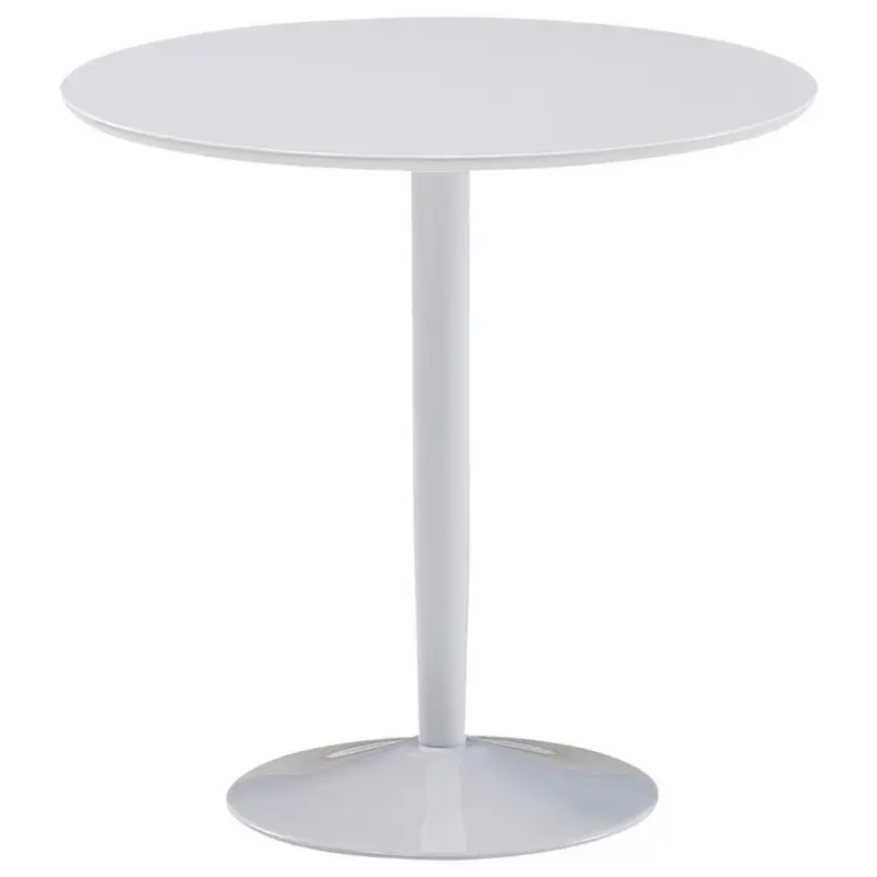 Esstisch 75/75/74 cm Nachbildung Holzwerkstoff rund Wei&szlig;