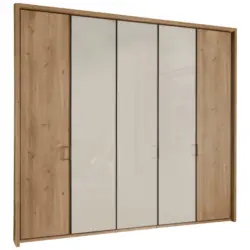 Dreht&uuml;renschrank in Champagner, Eiche Bianco