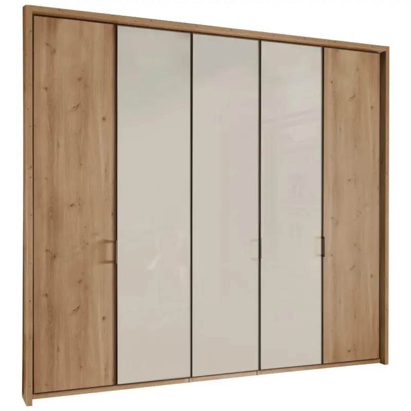Dreht&uuml;renschrank in Champagner, Eiche Bianco