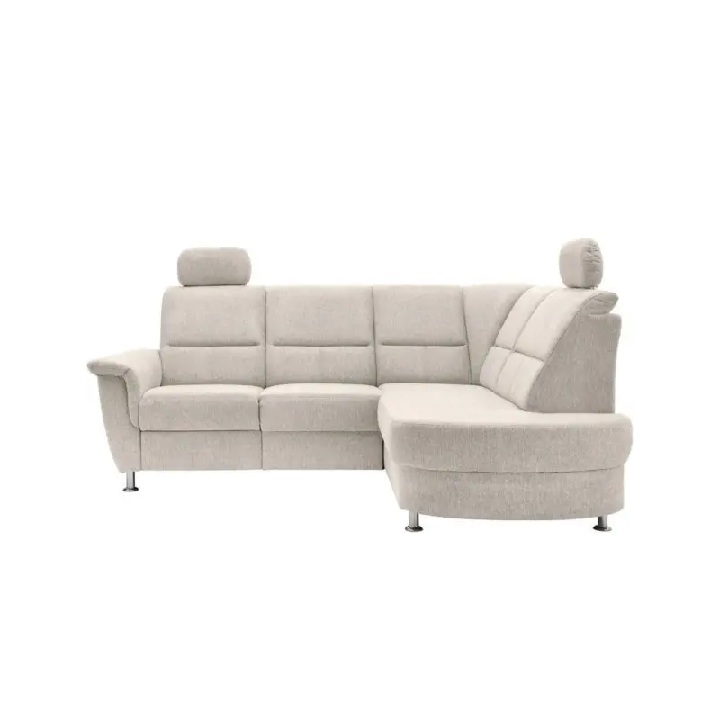 Ecksofa in Chenille Beige 231/184 cm
