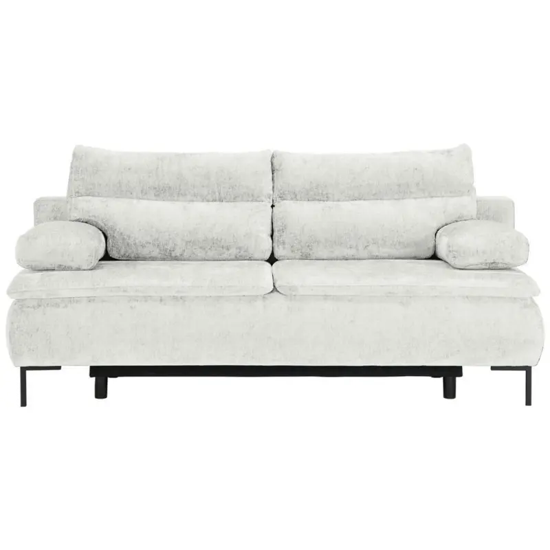 Boxspringsofa in Webstoff Naturfarben Modern