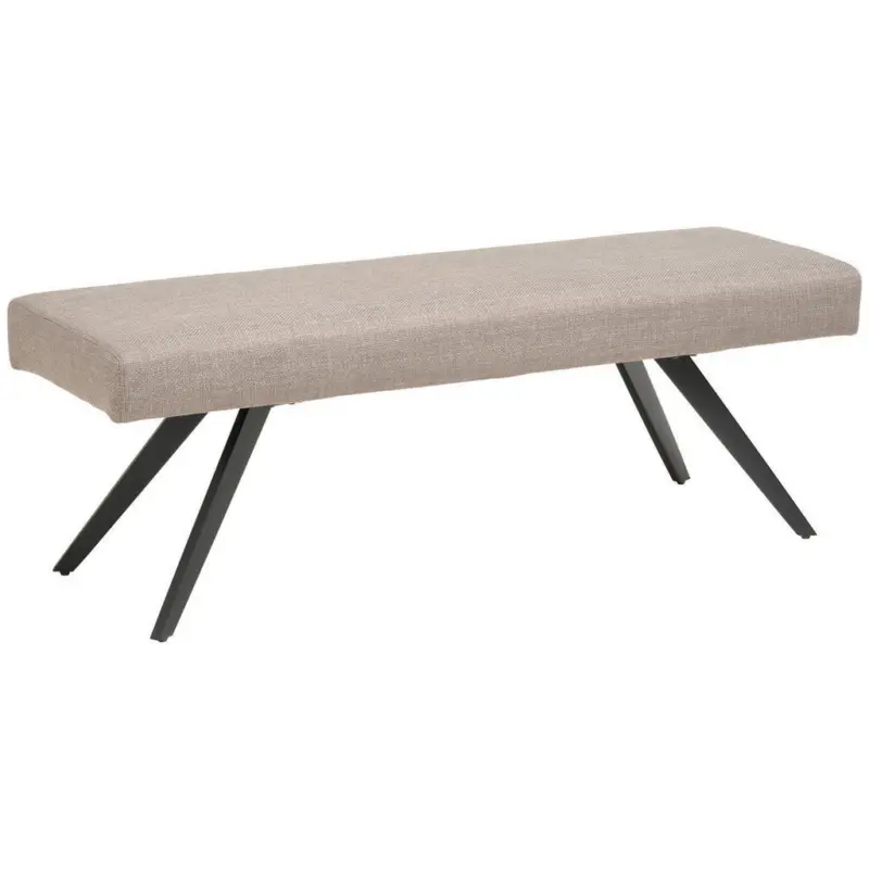 Sitzbank in Metall, Textil Hellgrau