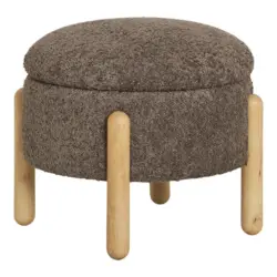 Hocker in Holz, Kunststoff Braun