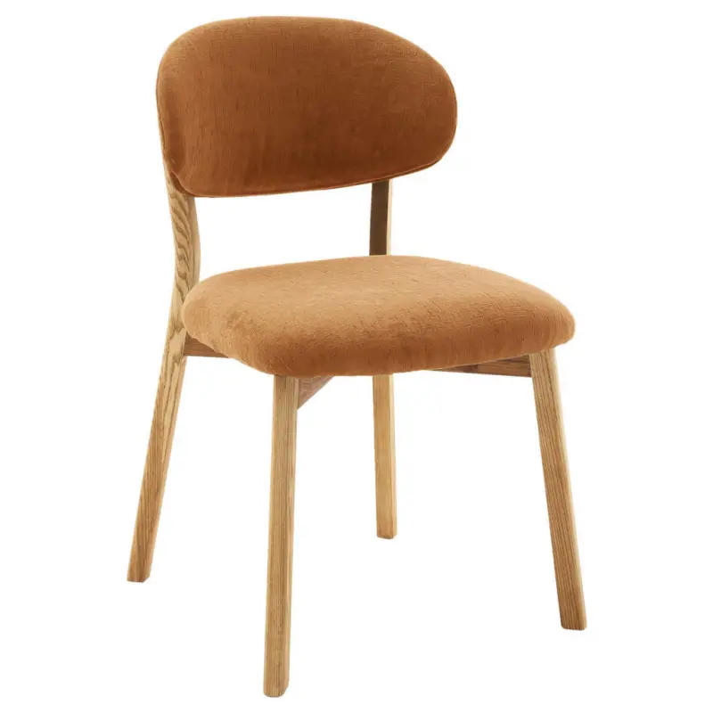 Stuhl in Holz, Textil Currygelb, Wildeiche